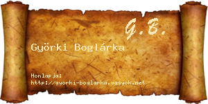 Györki Boglárka névjegykártya